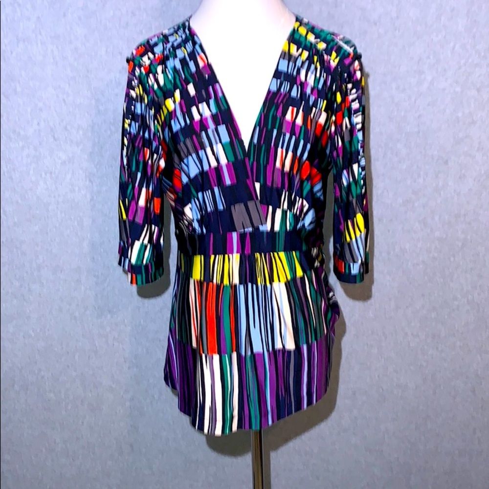 BCBG MaxAzria Abstract Multicolor Blouse